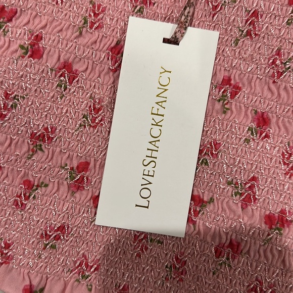 NWT LoveShackFancy Dovi Top Cherry Pink - Size L - Picture 3 of 7